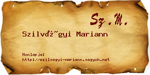 Szilvágyi Mariann névjegykártya