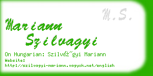 mariann szilvagyi business card